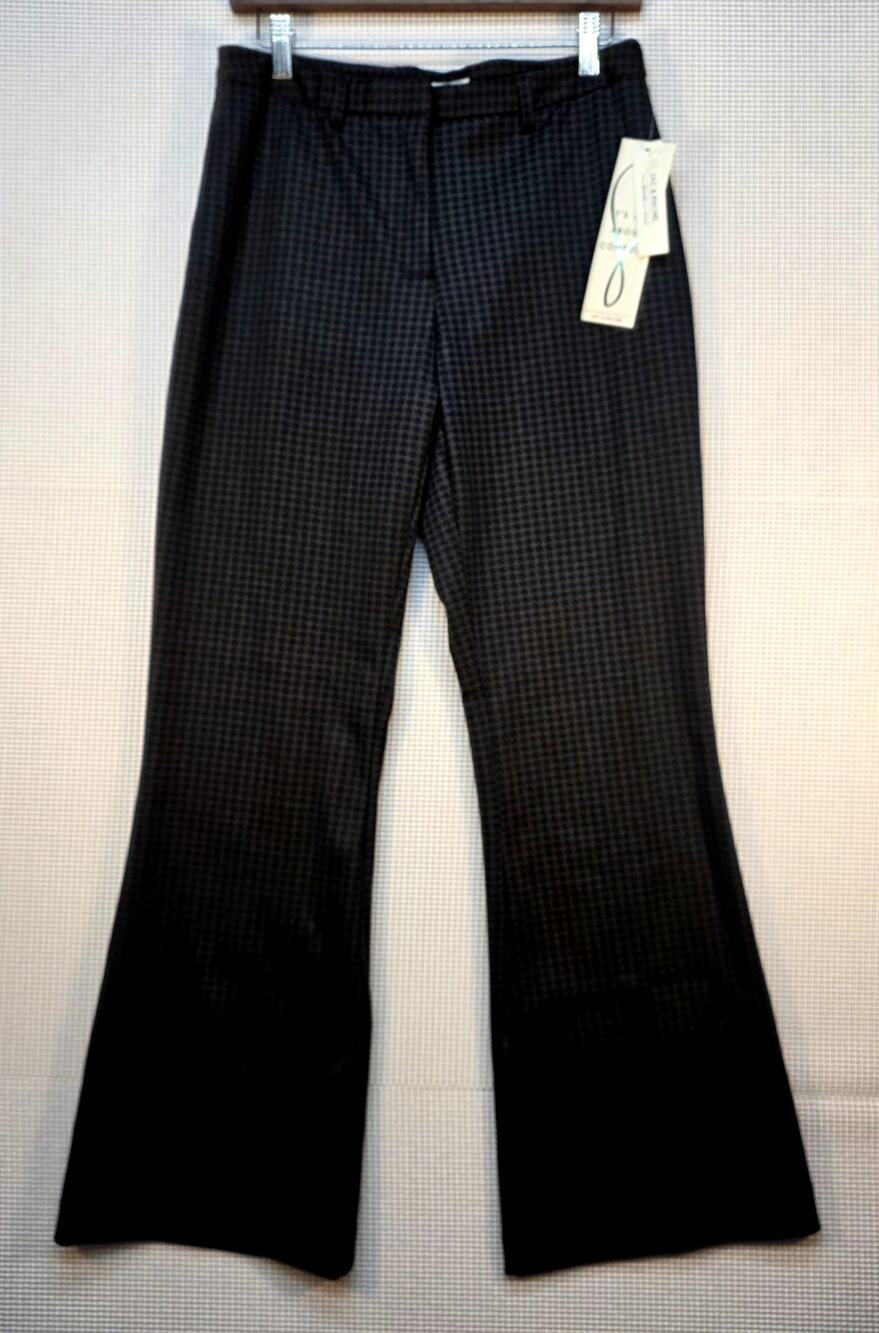 NWT Zac & Rachel Grey Plaid Houndstooth Flare Pants Millennium Fabric‎ Medium